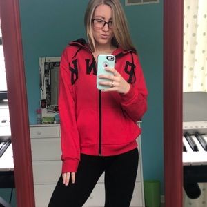 Victoria’s Secret PINK Red Full-Zip Hoodie